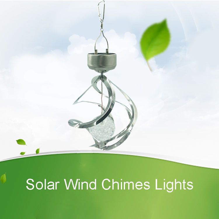 Lâmpadas de vento solar em espiral Lâmpadas de vento solar em espiral Lâmpadas de LED para jardim à prova d'água