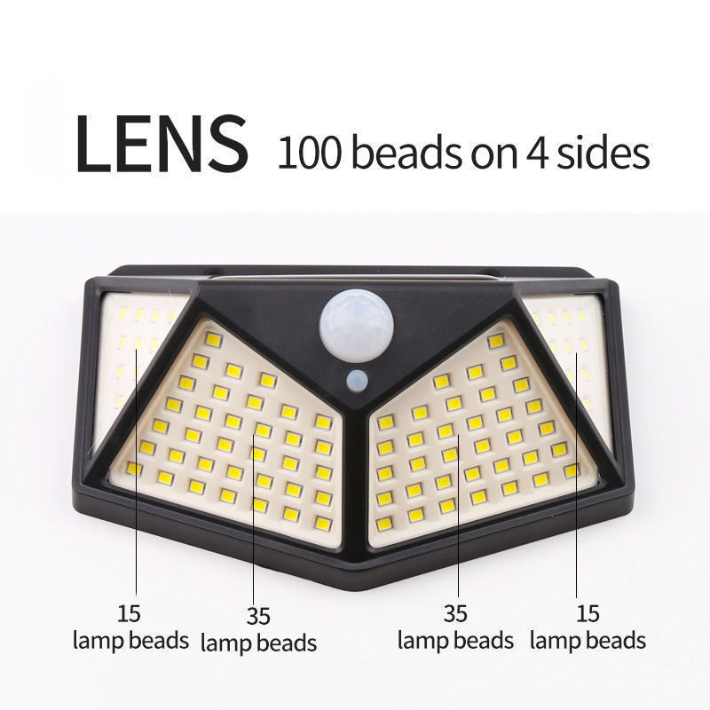 Lâmpada de jardim solar Sensor de luz de parede LED Luz de inundação com 65lm/w Eficiência luminosa
