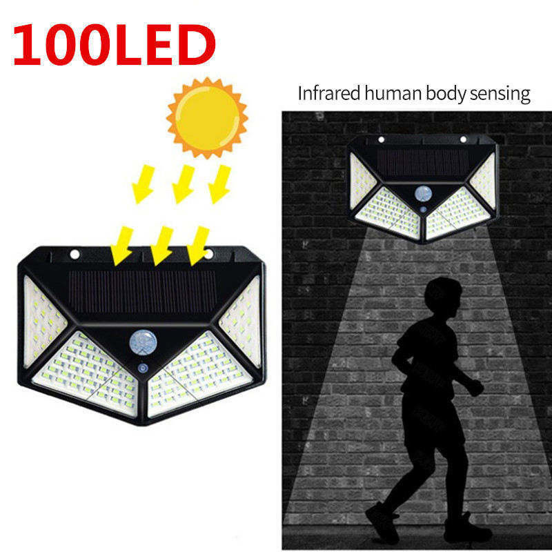 Lâmpada de jardim solar Sensor de luz de parede LED Luz de inundação com 65lm/w Eficiência luminosa