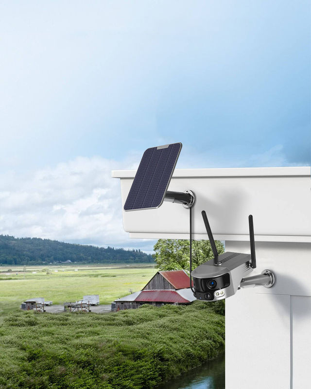 Oito milhões de articulação horizontal câmera solar ao ar livre Wifi câmera de câmera de câmera de vídeo