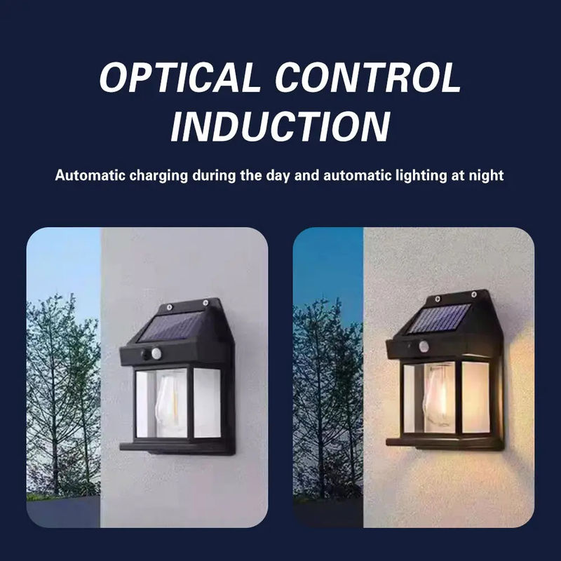 Lâmpada solar LED exterior com sensor de movimento Iluminação de parede Ip65 impermeável