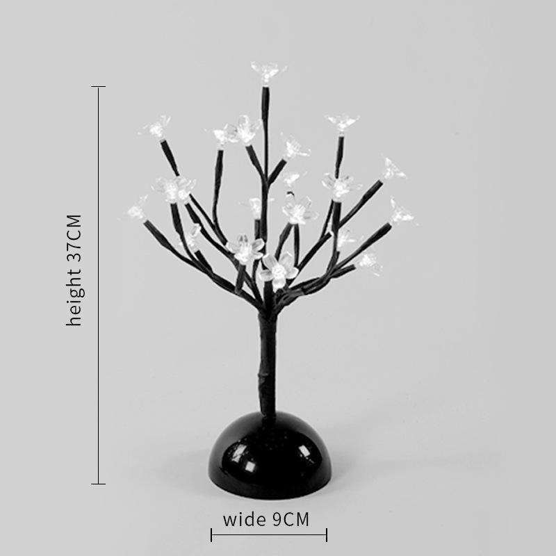 Indoor 36cm 24 lâmpadas Bateria Estrela de Natal Decoração de Casa Led Flor de Cereza Mesa Bonsai Árvore Fada Luz