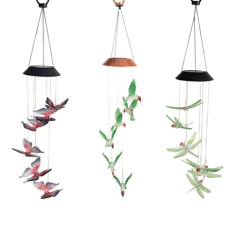 Decoração para o lar LED Vento Solar Sinos Luz com design exterior à prova d'água e colorido