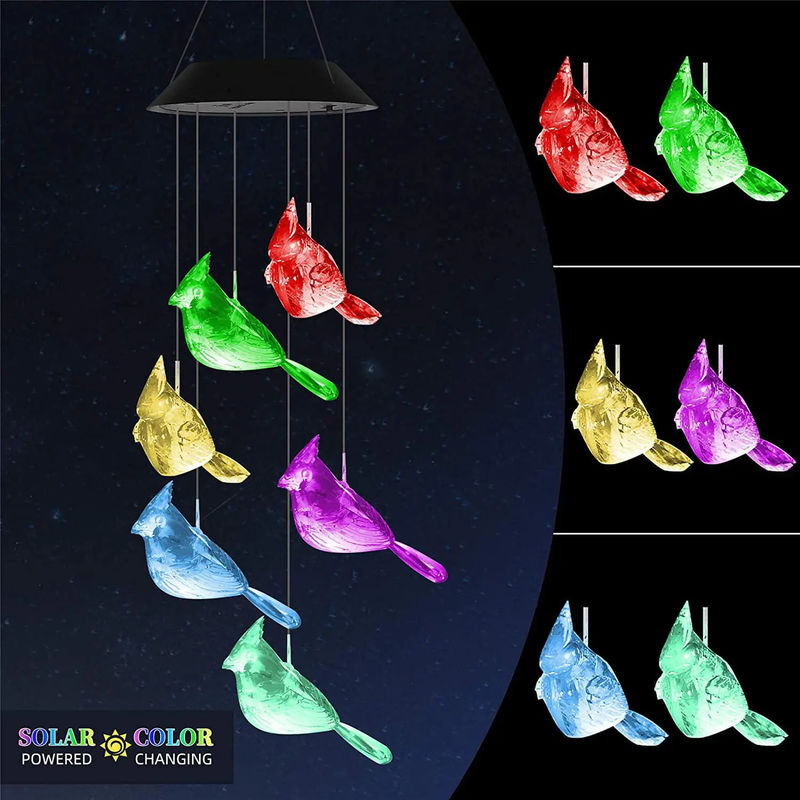Decoração para o lar LED Vento Solar Sinos Luz com design exterior à prova d'água e colorido