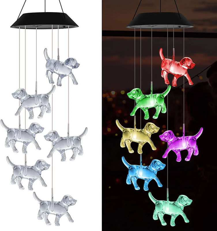 Decoração para o lar LED Vento Solar Sinos Luz com design exterior à prova d'água e colorido