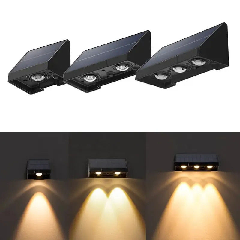 IP54 resistente à água Lâmpada de parede solar LED decorativa exterior para varanda Escalão Patio Spot Light