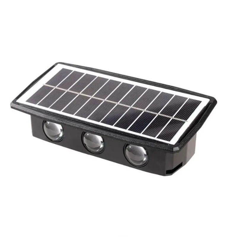 Balcão Luzes solares Lâmpada à parede impermeável para iluminação exterior para cima e para baixo