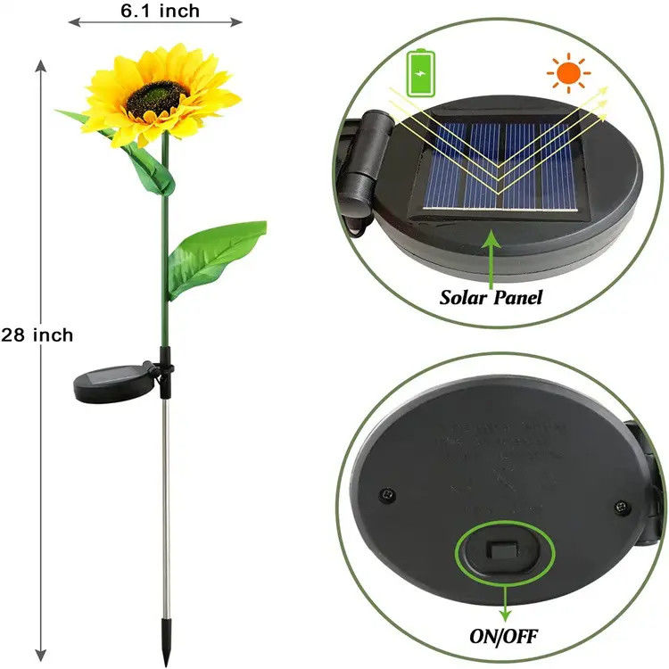 Lâmpada solar à luz solar impermeável jardim solar decorativo para pátio traseiro