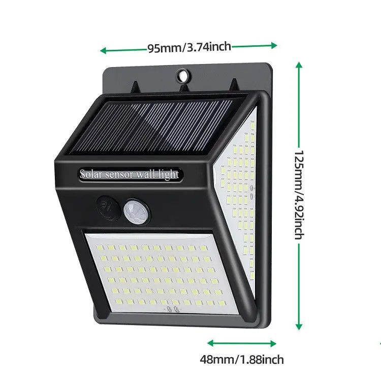 120° Ângulo do feixe Lâmpada solar de jardim LED Luzes noturnas de segurança com sensor de movimento