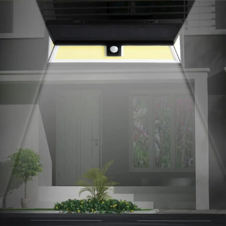 Lâmpadas solares de 180 LED Cob Sensor de movimento sem fio exterior Luz de segurança de parede