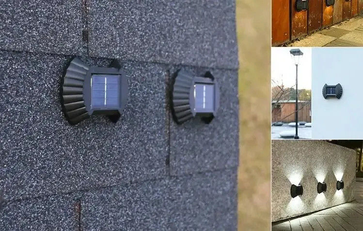 80 Ra Índice de Representação de Cores Iluminação solar de parede para decoração de jardim de balcão impermeável