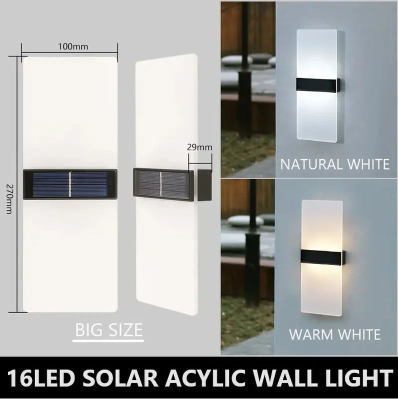 Indução Solar Laranja Lua Quadrada Brilhante Placas Brancas Solar Parede Luz para Paredes Exteriores